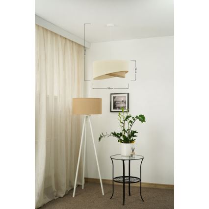 Brilagi - Lámpara LED colgante LYRA 1xE27/15W/230V color crema/beige