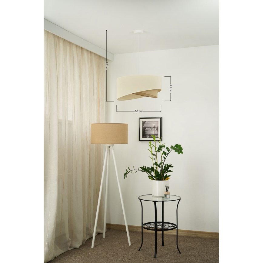 Brilagi - Lámpara LED colgante LYRA 1xE27/15W/230V color crema/beige