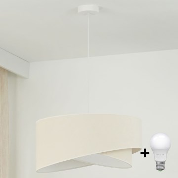 Brilagi - Lámpara LED colgante LYRA 1xE27/15W/230V color crema/blanco