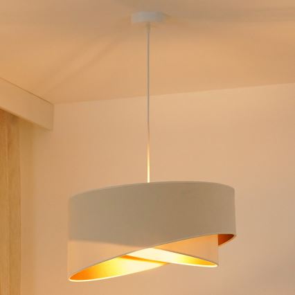 Brilagi - Lámpara LED colgante LYRA 1xE27/15W/230V color crema/blanco