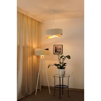 Brilagi - Lámpara LED colgante LYRA 1xE27/15W/230V color crema/blanco