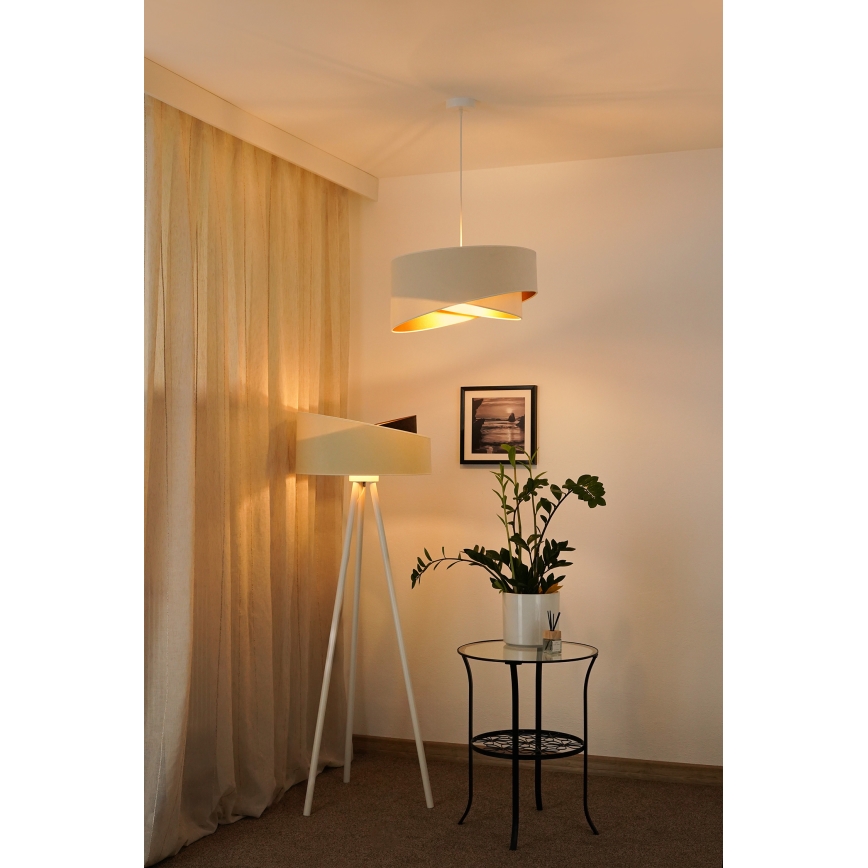 Brilagi - Lámpara LED colgante LYRA 1xE27/15W/230V color crema/blanco