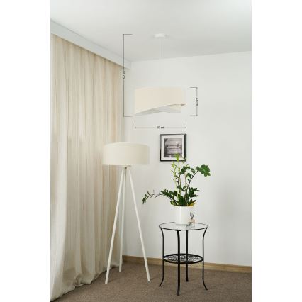Brilagi - Lámpara LED colgante LYRA 1xE27/15W/230V color crema/blanco