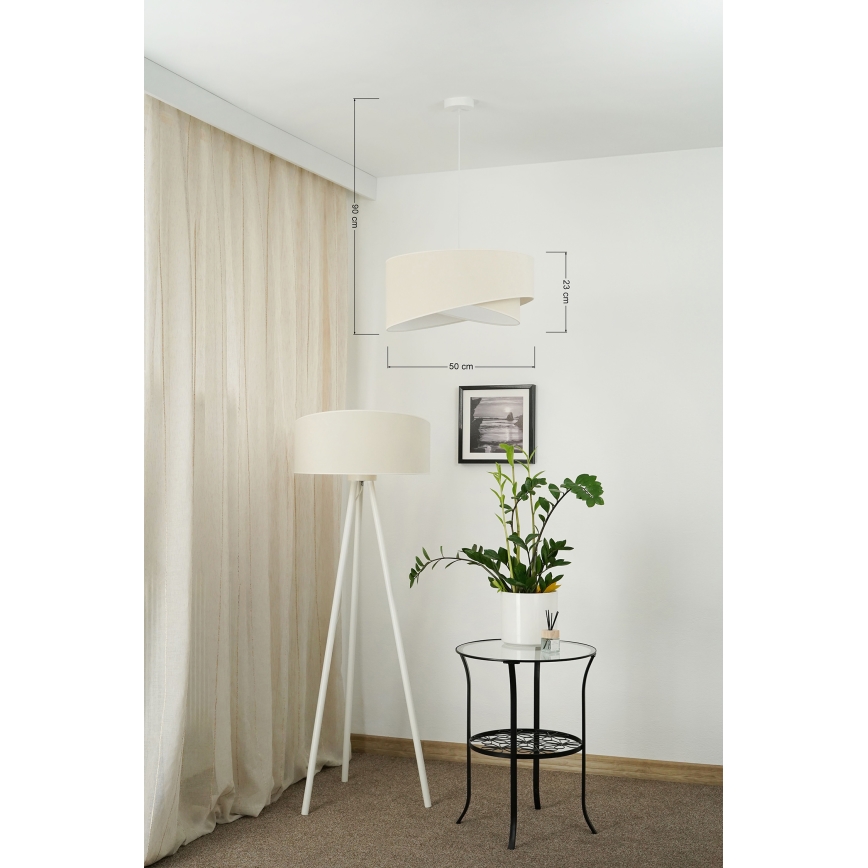 Brilagi - Lámpara LED colgante LYRA 1xE27/15W/230V color crema/blanco