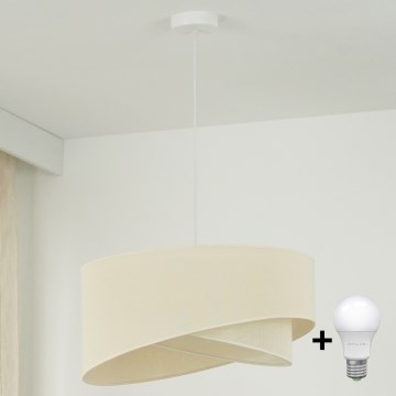 Brilagi - Lámpara LED colgante LYRA 1xE27/15W/230V color crema