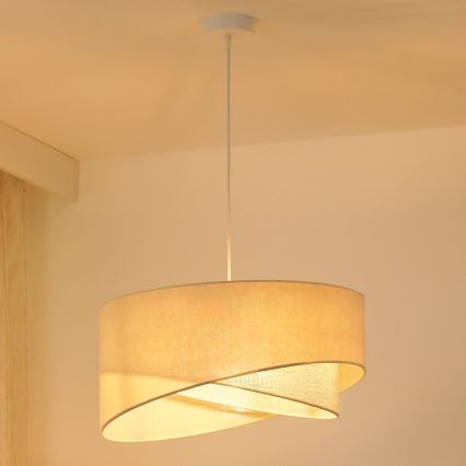 Brilagi - Lámpara LED colgante LYRA 1xE27/15W/230V color crema