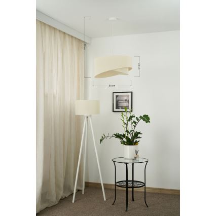 Brilagi - Lámpara LED colgante LYRA 1xE27/15W/230V color crema