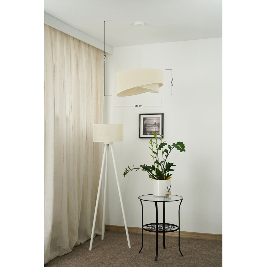 Brilagi - Lámpara LED colgante LYRA 1xE27/15W/230V color crema