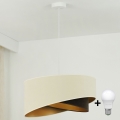 Brilagi - Lámpara LED colgante LYRA 1xE27/15W/230V color crema/negro/dorado