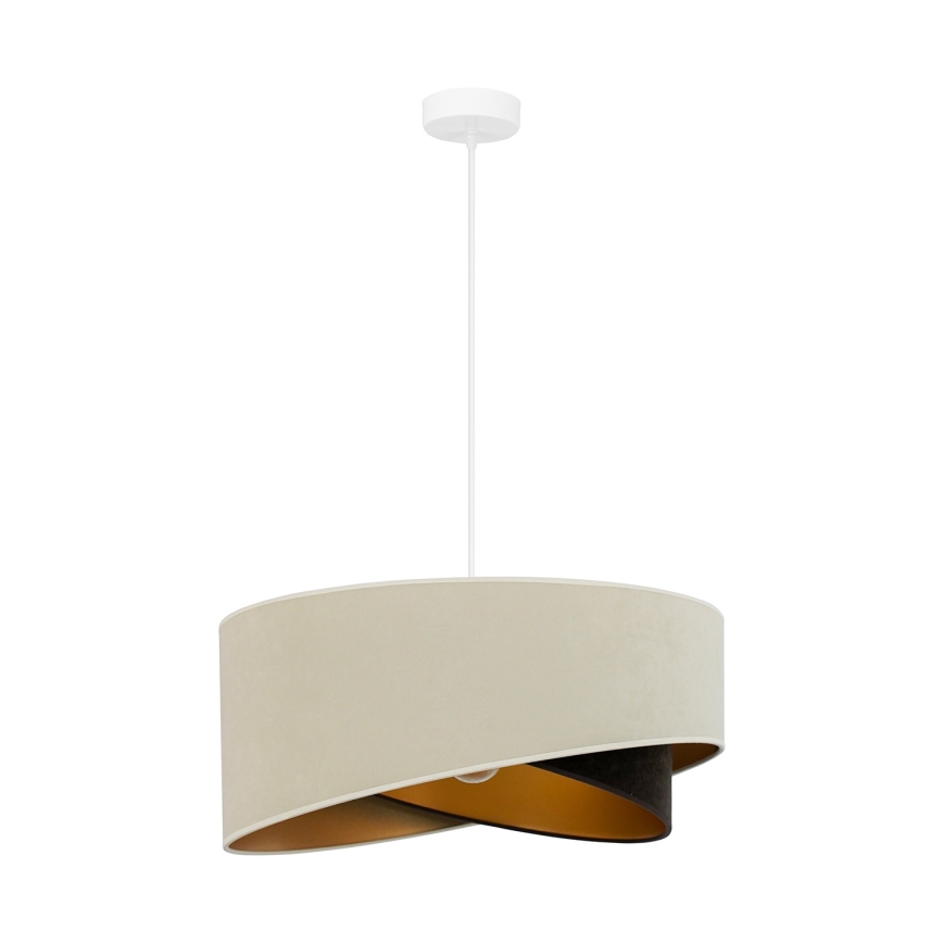 Brilagi - Lámpara LED colgante LYRA 1xE27/15W/230V color crema/negro/dorado