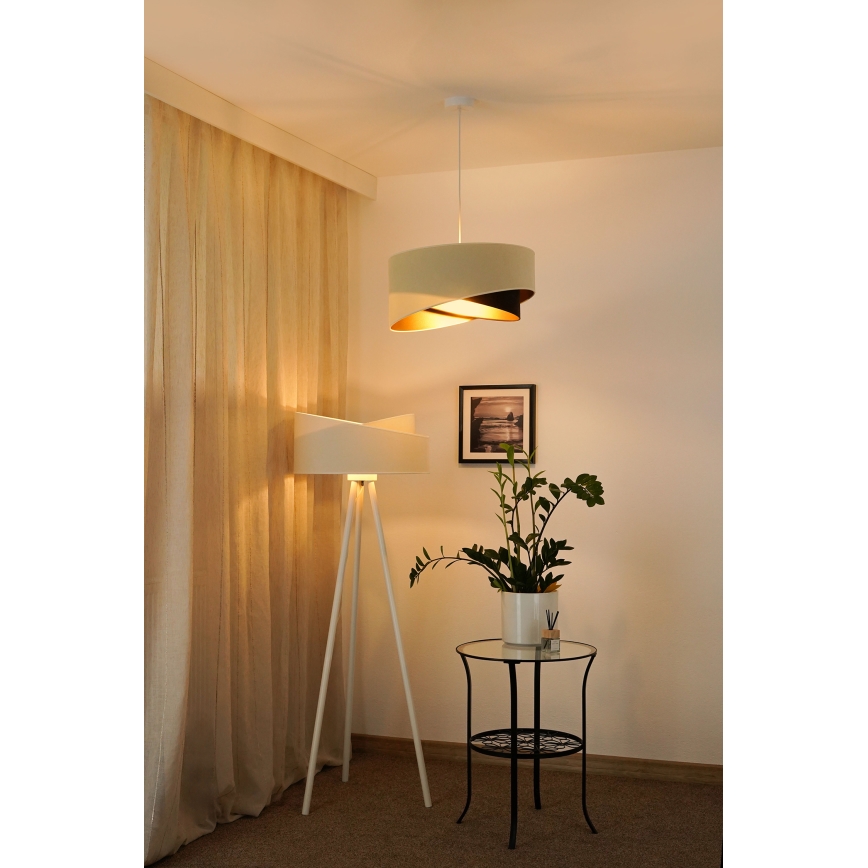 Brilagi - Lámpara LED colgante LYRA 1xE27/15W/230V color crema/negro/dorado