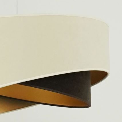 Brilagi - Lámpara LED colgante LYRA 1xE27/15W/230V color crema/negro/dorado
