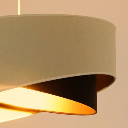 Brilagi - Lámpara LED colgante LYRA 1xE27/15W/230V color crema/negro/dorado