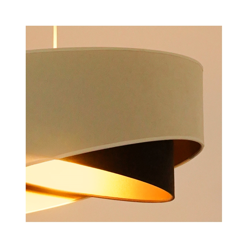 Brilagi - Lámpara LED colgante LYRA 1xE27/15W/230V color crema/negro/dorado