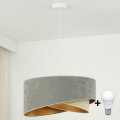 Brilagi - Lámpara LED colgante LYRA 1xE27/15W/230V gris/beige/dorado