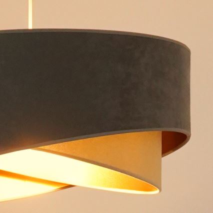 Brilagi - Lámpara LED colgante LYRA 1xE27/15W/230V gris/beige/dorado