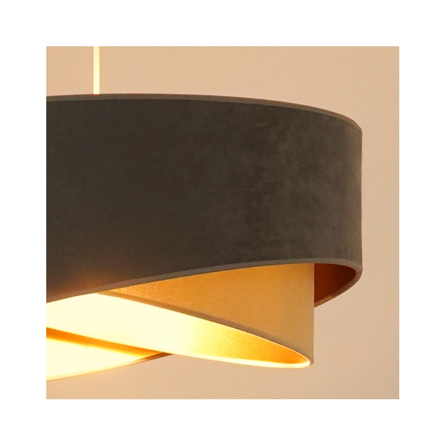 Brilagi - Lámpara LED colgante LYRA 1xE27/15W/230V gris/beige/dorado