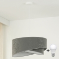 Brilagi - Lámpara LED colgante LYRA 1xE27/15W/230V gris/blanco