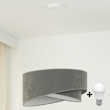 Brilagi - Lámpara LED colgante LYRA 1xE27/15W/230V gris/blanco