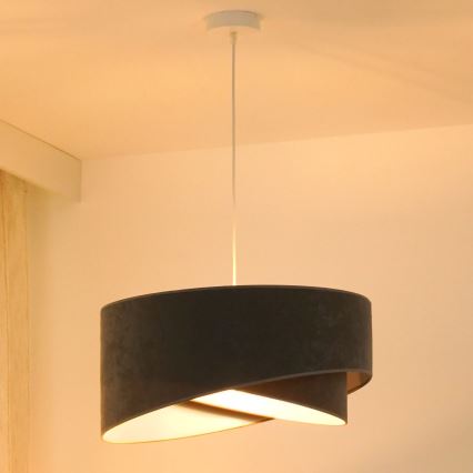 Brilagi - Lámpara LED colgante LYRA 1xE27/15W/230V gris/blanco