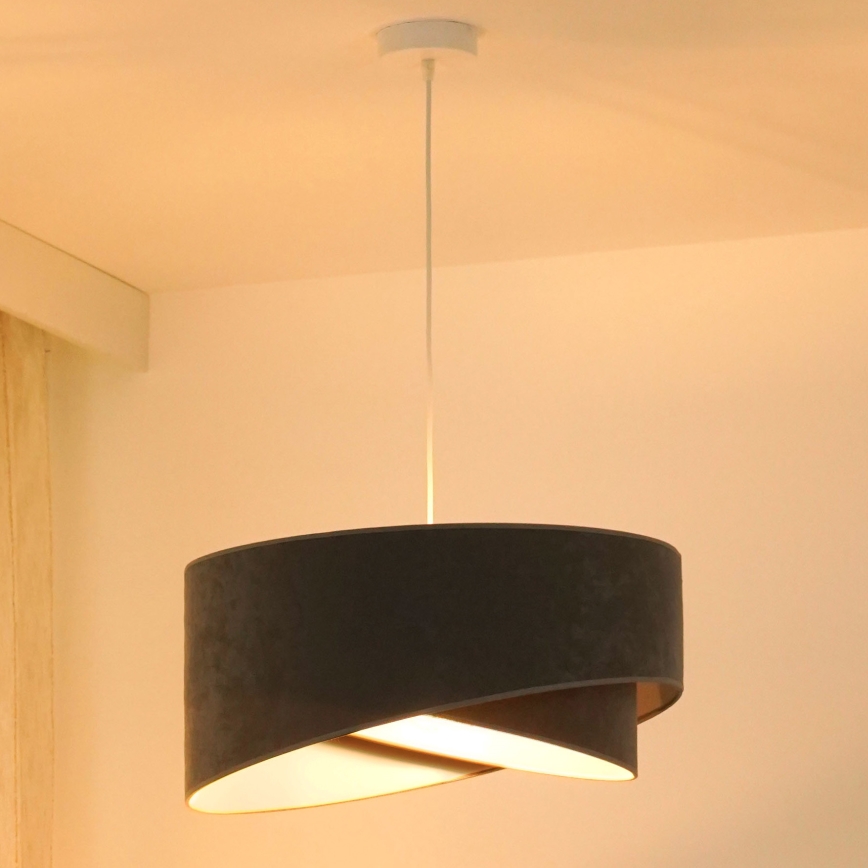 Brilagi - Lámpara LED colgante LYRA 1xE27/15W/230V gris/blanco