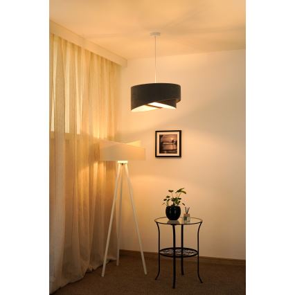 Brilagi - Lámpara LED colgante LYRA 1xE27/15W/230V gris/blanco