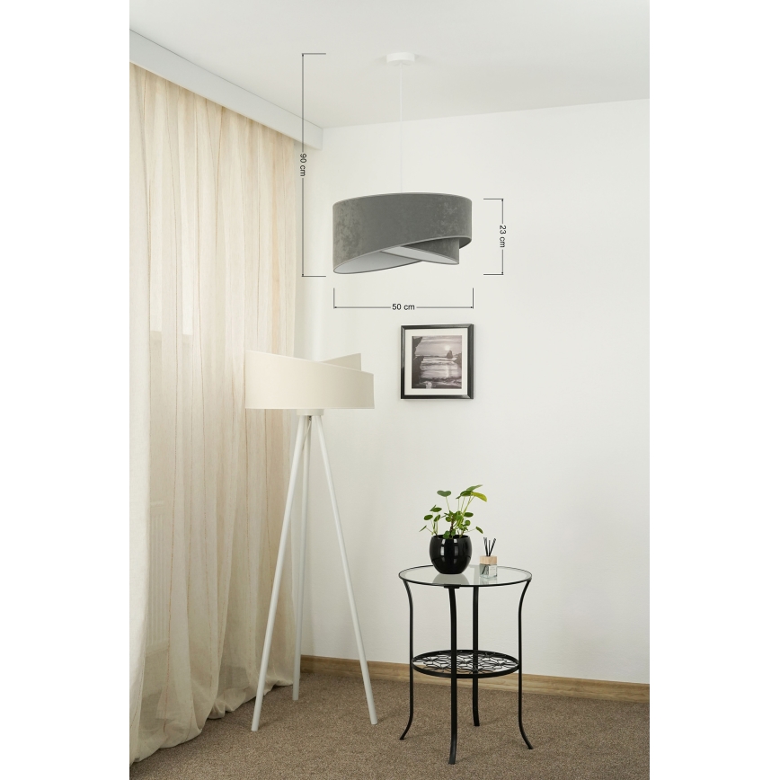 Brilagi - Lámpara LED colgante LYRA 1xE27/15W/230V gris/blanco