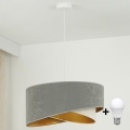 Brilagi - Lámpara LED colgante LYRA 1xE27/15W/230V gris/color crema/dorado