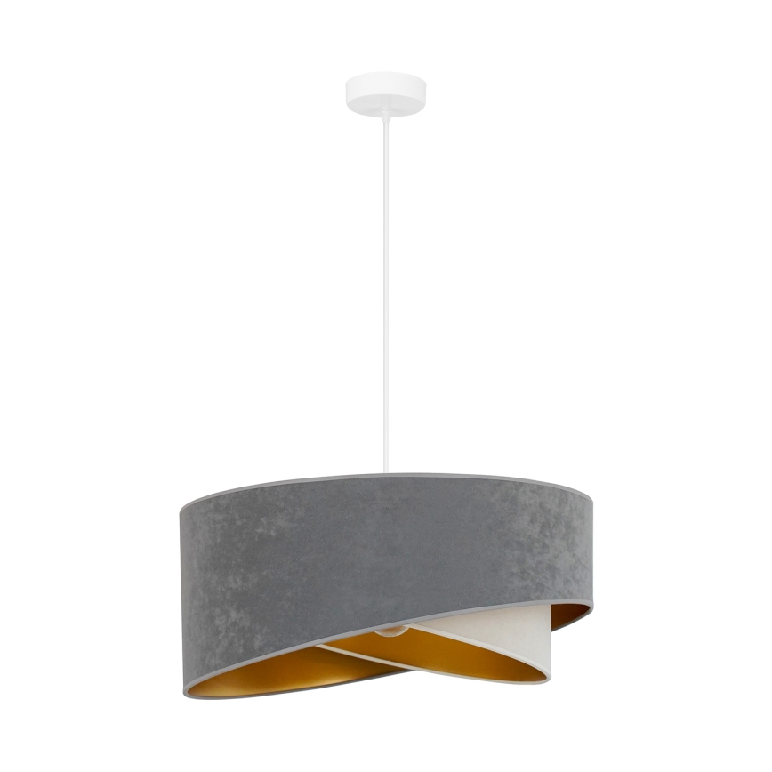 Brilagi - Lámpara LED colgante LYRA 1xE27/15W/230V gris/color crema/dorado