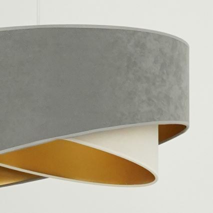 Brilagi - Lámpara LED colgante LYRA 1xE27/15W/230V gris/color crema/dorado