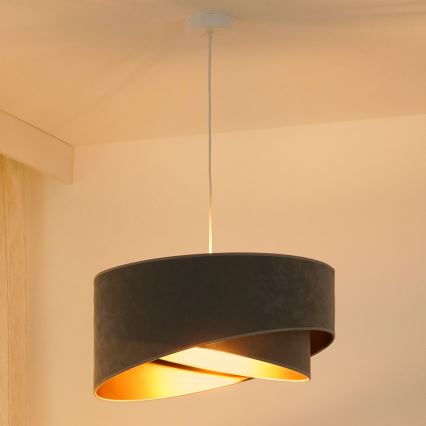 Brilagi - Lámpara LED colgante LYRA 1xE27/15W/230V gris/dorado