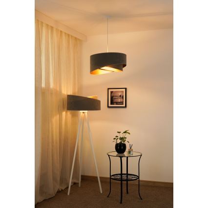 Brilagi - Lámpara LED colgante LYRA 1xE27/15W/230V gris/dorado