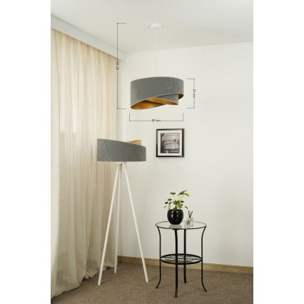 Brilagi - Lámpara LED colgante LYRA 1xE27/15W/230V gris/dorado