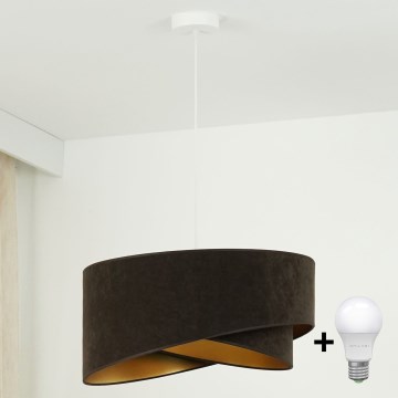 Brilagi - Lámpara LED colgante LYRA 1xE27/15W/230V marón oscuro/dorado