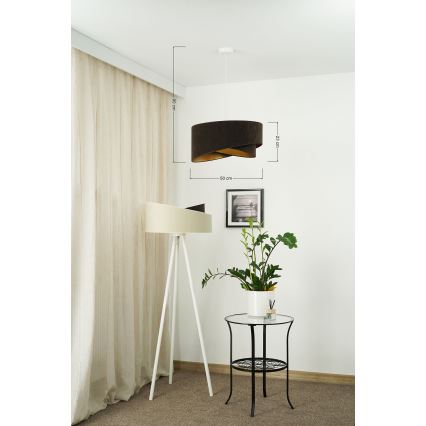 Brilagi - Lámpara LED colgante LYRA 1xE27/15W/230V marón oscuro/dorado