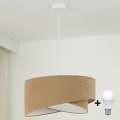 Brilagi - Lámpara LED colgante LYRA 1xE27/15W/230V marrón/blanco