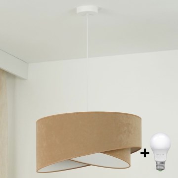Brilagi - Lámpara LED colgante LYRA 1xE27/15W/230V marrón/blanco