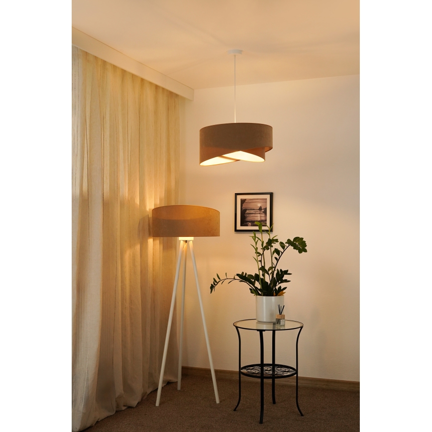 Brilagi - Lámpara LED colgante LYRA 1xE27/15W/230V marrón/blanco