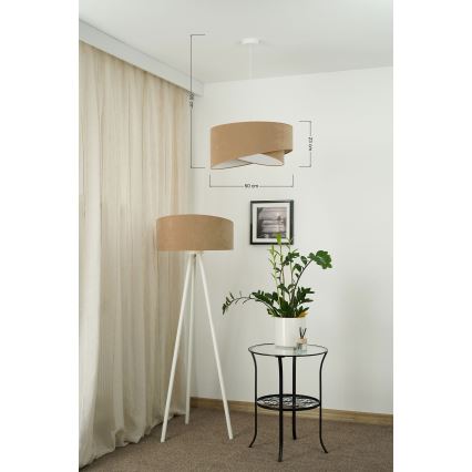 Brilagi - Lámpara LED colgante LYRA 1xE27/15W/230V marrón/blanco