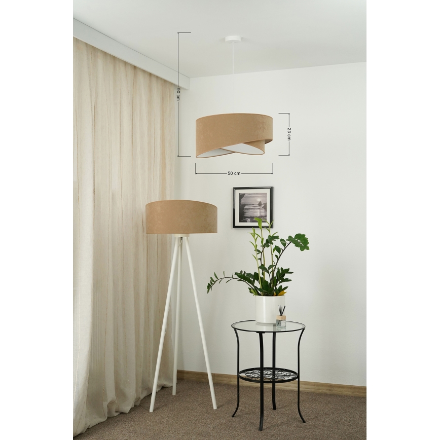 Brilagi - Lámpara LED colgante LYRA 1xE27/15W/230V marrón/blanco