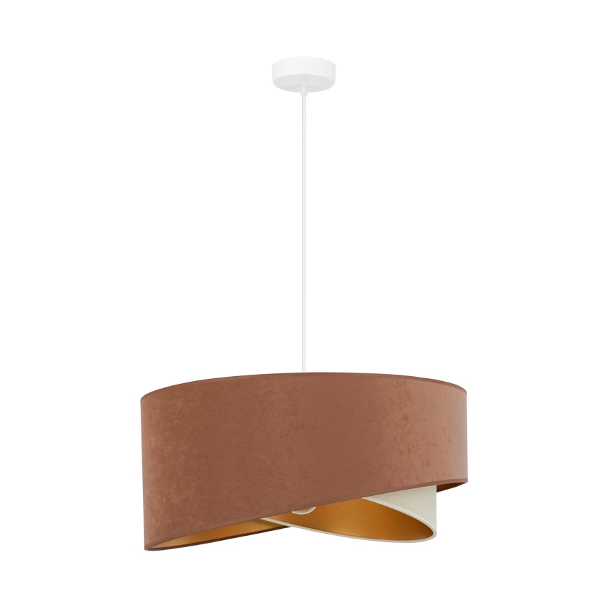 Brilagi - Lámpara LED colgante LYRA 1xE27/15W/230V marrón/color crema/dorado