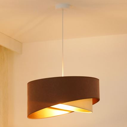 Brilagi - Lámpara LED colgante LYRA 1xE27/15W/230V marrón/color crema/dorado