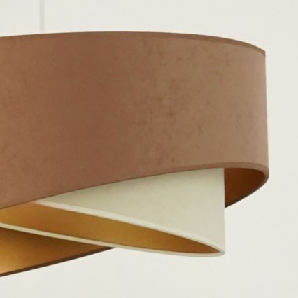 Brilagi - Lámpara LED colgante LYRA 1xE27/15W/230V marrón/color crema/dorado