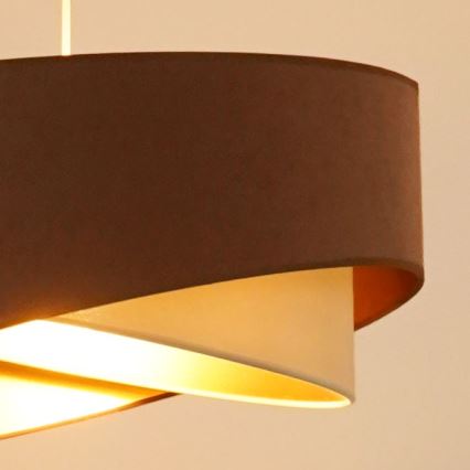 Brilagi - Lámpara LED colgante LYRA 1xE27/15W/230V marrón/color crema/dorado