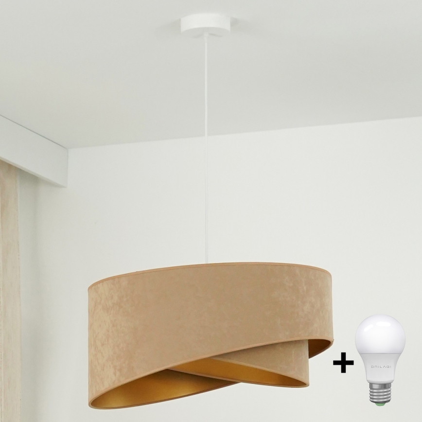 Brilagi - Lámpara LED colgante LYRA 1xE27/15W/230V marrón/dorado