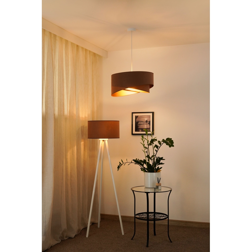 Brilagi - Lámpara LED colgante LYRA 1xE27/15W/230V marrón/dorado