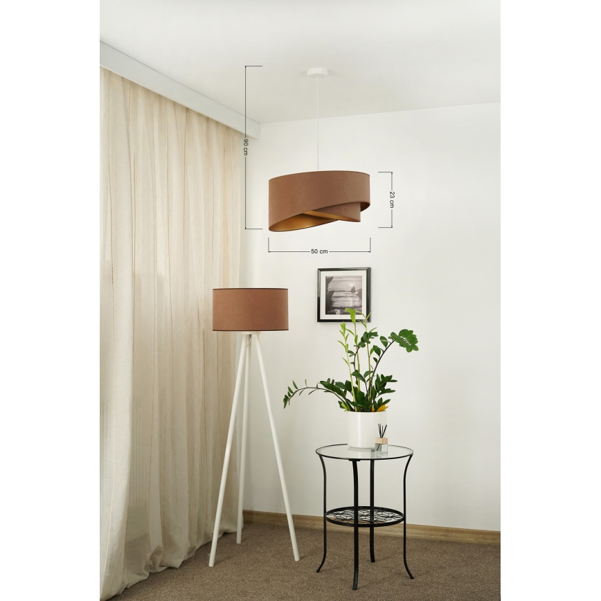 Brilagi - Lámpara LED colgante LYRA 1xE27/15W/230V marrón/dorado