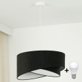 Brilagi - Lámpara LED colgante LYRA 1xE27/15W/230V negro/blanco