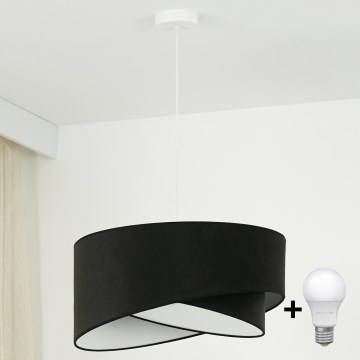 Brilagi - Lámpara LED colgante LYRA 1xE27/15W/230V negro/blanco