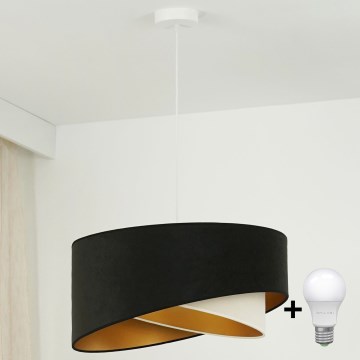 Brilagi - Lámpara LED colgante LYRA 1xE27/15W/230V negro/color crema/dorado